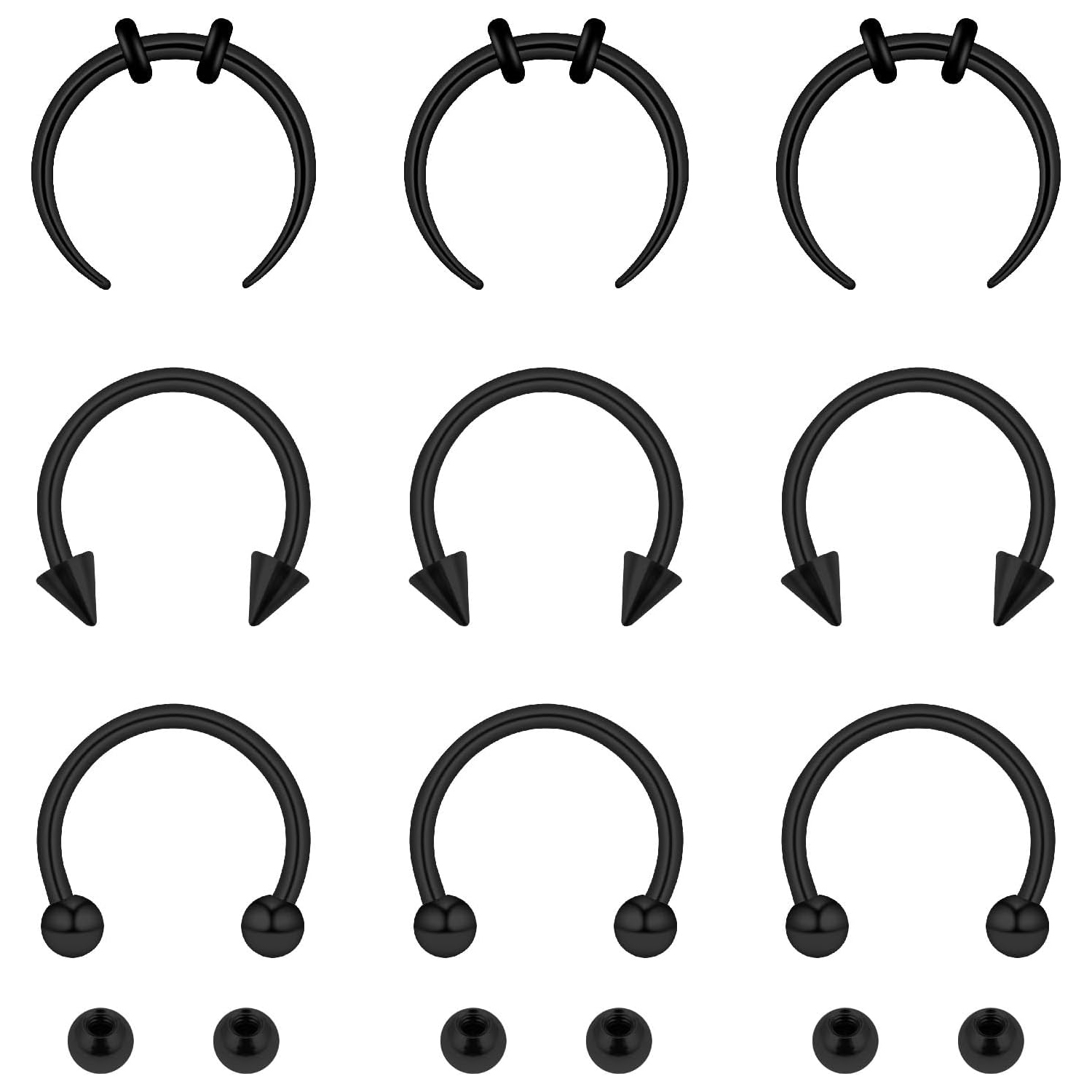 Body Jewelry Replacement Ball - 15pcs Set Septum nariz anéis com