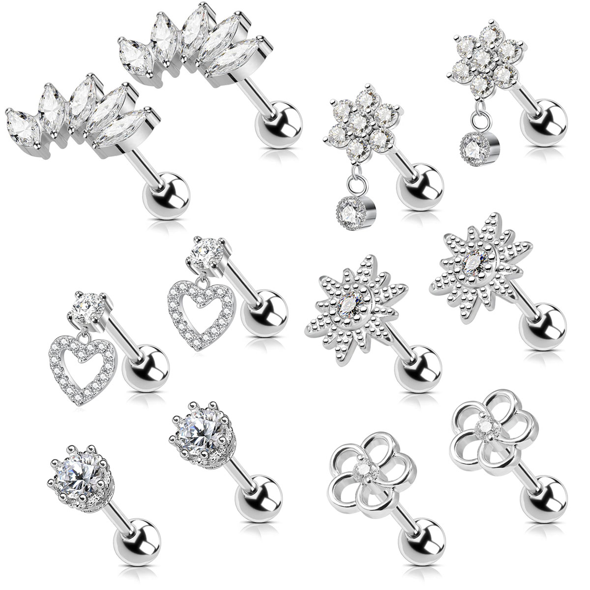 Body Jewelry Surgical Steel - Brincos de cartilagem de aço cirúrgico