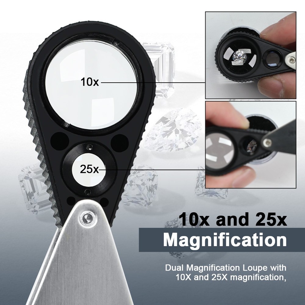Body Jewelry Repair - Lupa de Joalheiro Dupla 10X 25X