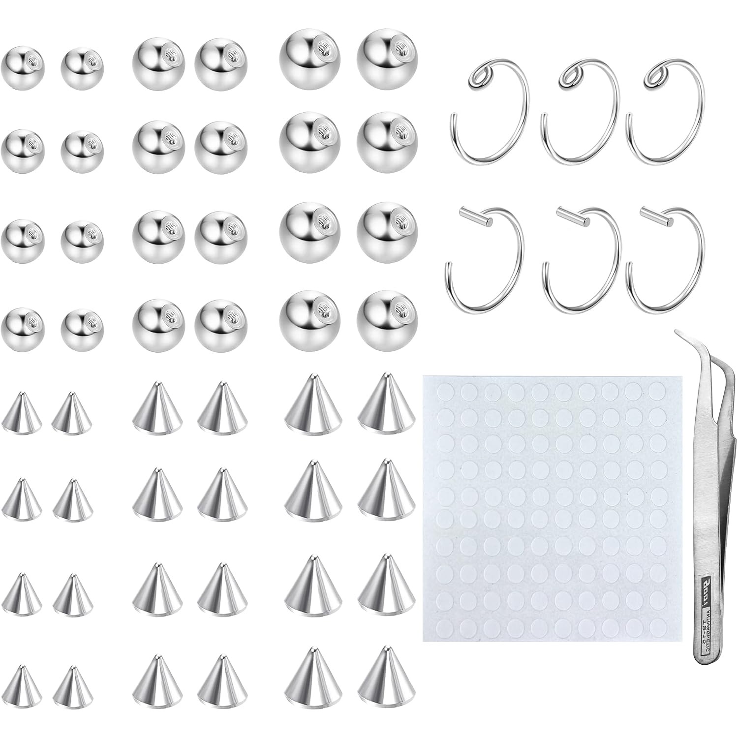 Body Jewelry Replacement Ball - Drperfect Anéis de Sobrancelha Falsos, Piercings