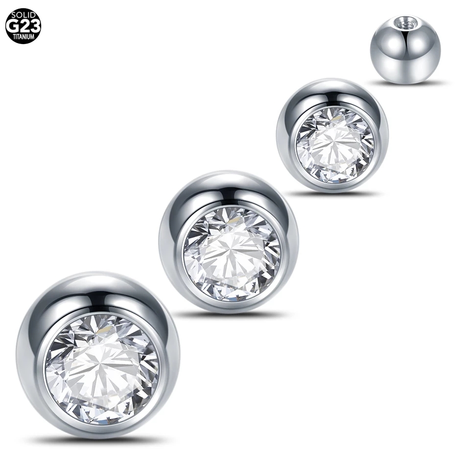 Body Jewelry Replacement Ball - 10 pçs g23 titânio externo rosqueado