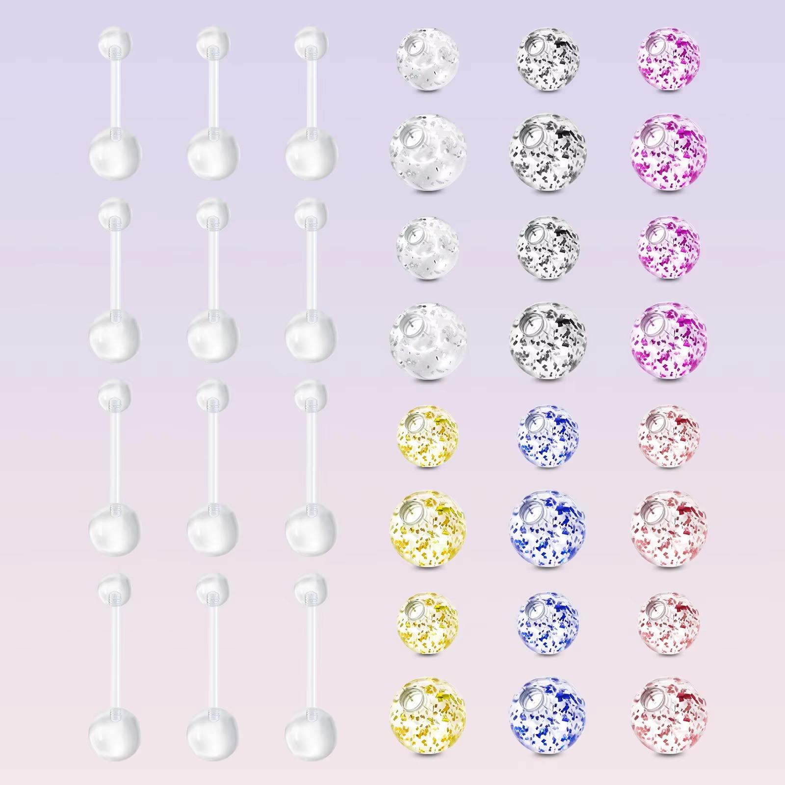 12pcs 14G Acrílico Clear Navel - Body Jewelry Replacement Ball avaliação e preço