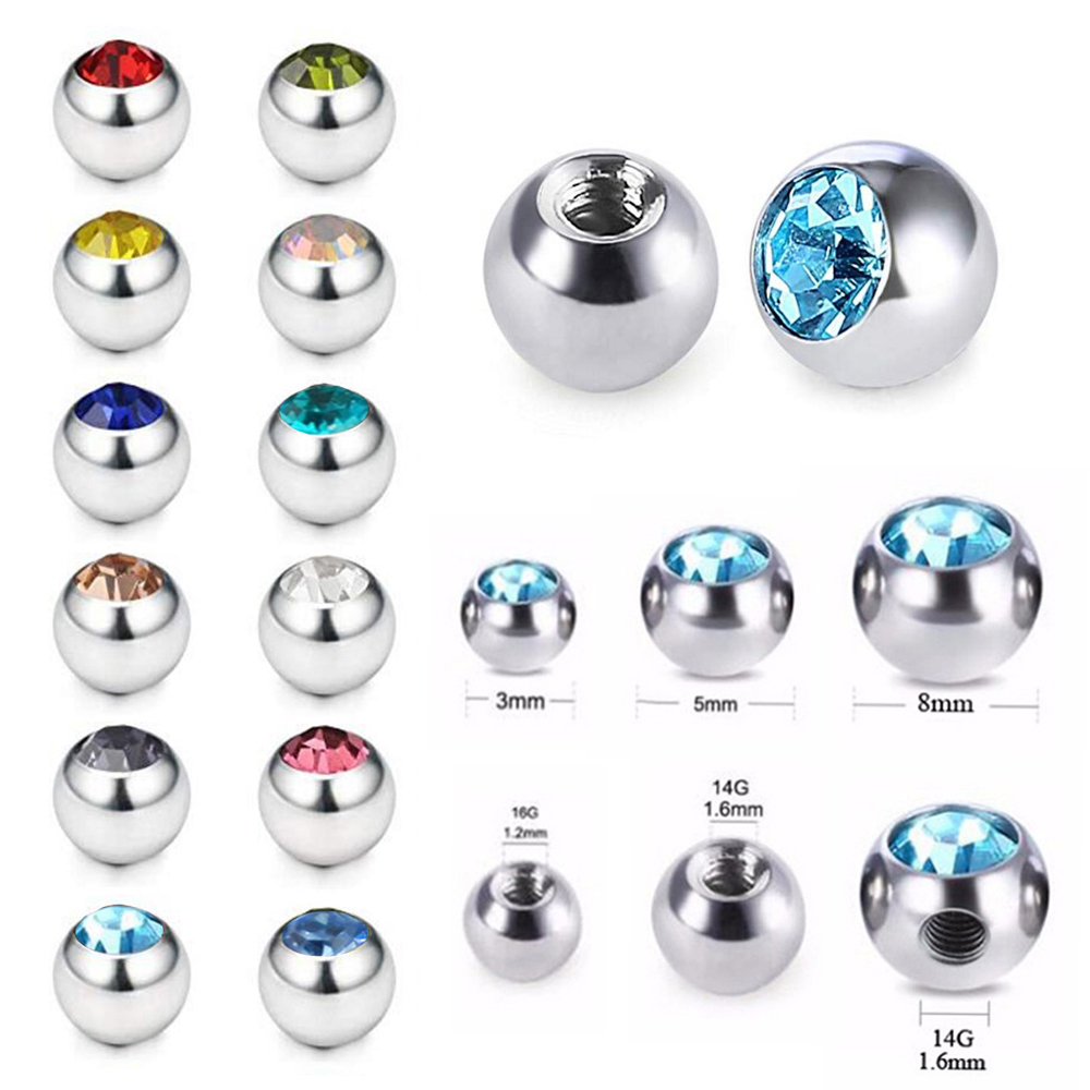 Aço inoxidável CZ Cristal Para - Body Jewelry Replacement Ball avaliação e preço