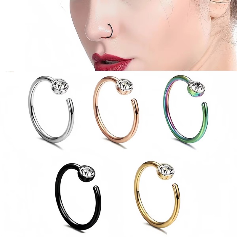 5 peças de argolas para o nari - Body Jewelry Surgical Steel avaliação e preço