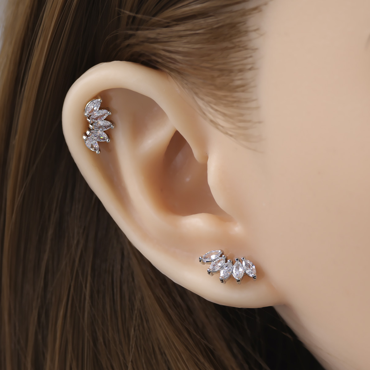 Brincos de cartilagem de aço c - Body Jewelry Surgical Steel avaliação e preço