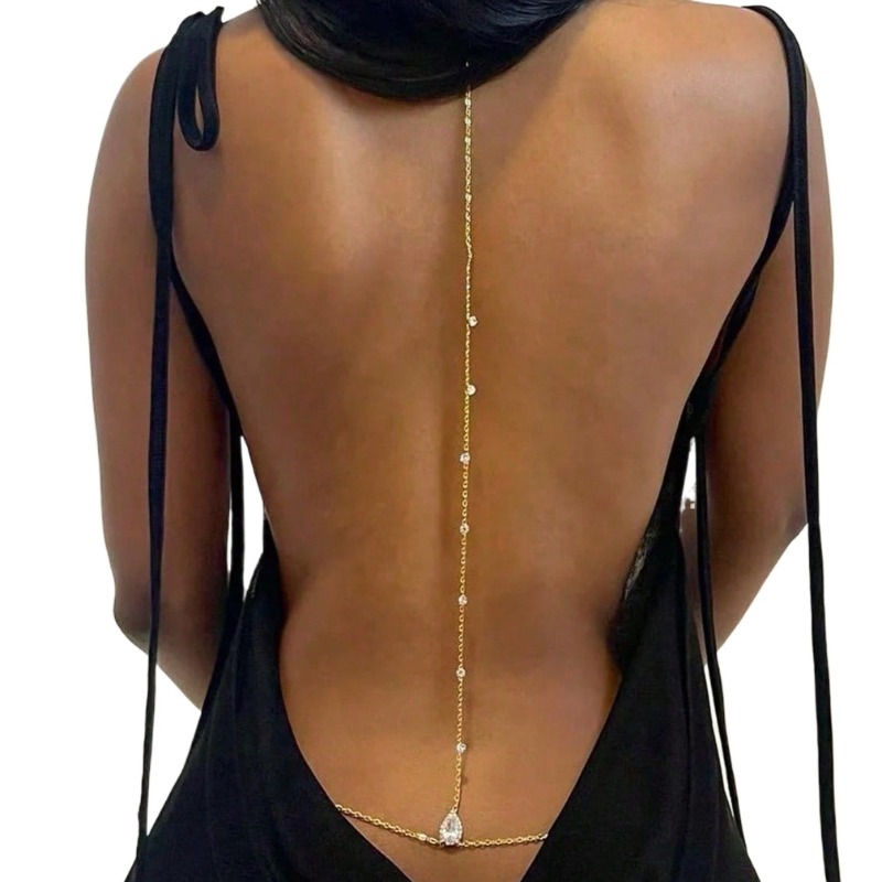 Noiva sem costas strass waterd - Body Jewelry Necklace avaliação e preço