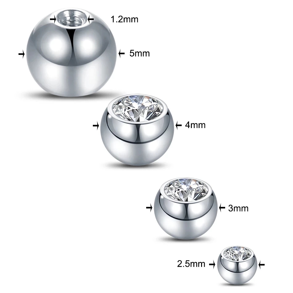 10 pçs g23 titânio externo ros - Body Jewelry Replacement Ball avaliação e preço